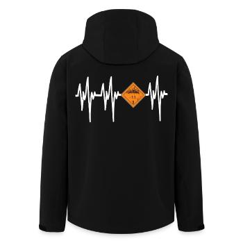 Danger Pyro Battement de Cœur - Veste softshell homme en polyester recyclé Stanley/Stella - noir - Dos - AI Model Male 185 light (185cm)