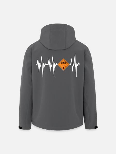Heartbeat Pyro Danger - Men’s Recycled Softshell Jacket by Stanley/Stella - black