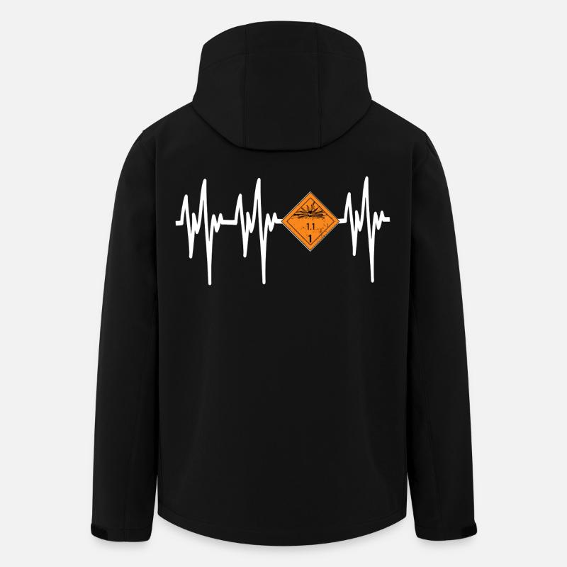 Heartbeat Pyro Danger - Men’s Recycled Softshell Jacket by Stanley/Stella - black