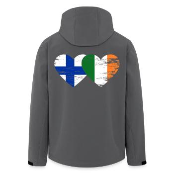 Finnland_Irland_Flagge_Herz_used - Veste softshell homme en polyester recyclé Stanley/Stella - noir - Dos - AI Model Male 185 light (185cm)