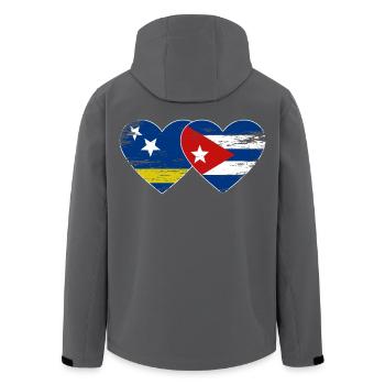 Cœur du drapeau de Curaçao Cuba utilisé - Veste softshell homme en polyester recyclé Stanley/Stella - noir - Dos - AI Model Male 185 light (185cm)
