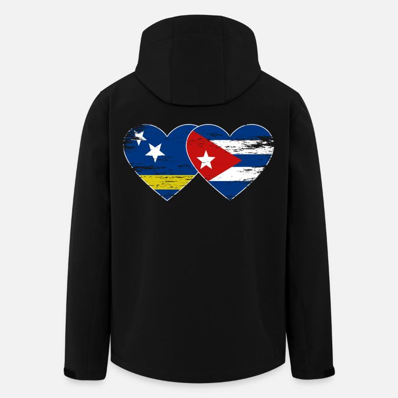 Curacao Cuba flag heart used - Men’s Recycled Softshell Jacket by Stanley/Stella - black