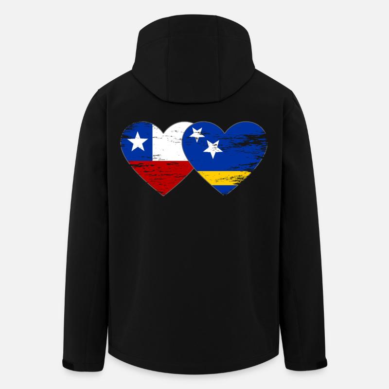 Chile_Curacao_Flagge_Herz_used - Veste softshell homme en polyester recyclé Stanley/Stella - noir