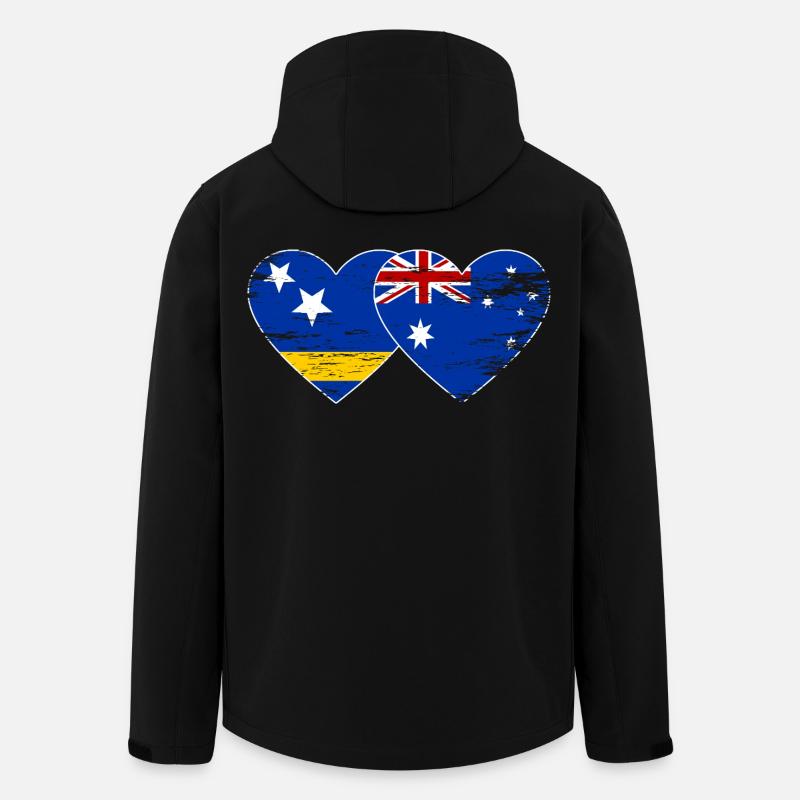 Curacao_Australien_Flagge_Herz_used - Recycelte Männer Softshell-Jacke von Stanley/Stella - Schwarz