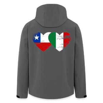 Chile Italien Flagge Herz used - Recycelte Männer Softshell-Jacke von Stanley/Stella - Schwarz - Hinten - AI Model Male 185 light (185cm)
