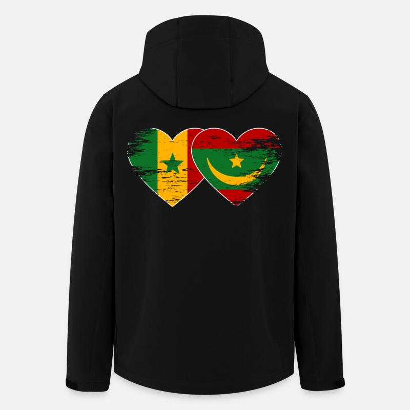 Senegal_Mauretanien_Flagge_Herz_used - Men’s Recycled Softshell Jacket by Stanley/Stella - black
