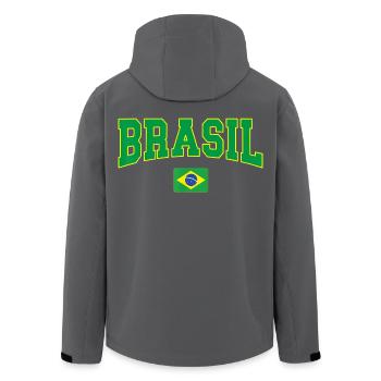 Brasil Block Letters with Flag - Men’s Recycled Softshell Jacket by Stanley/Stella - black - Back - AI Model Male 185 light (185cm)