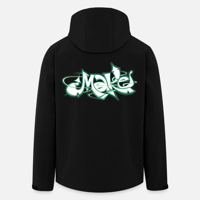 Le mot vert fait des graffitis - Veste softshell homme en polyester recyclé Stanley/Stella - noir