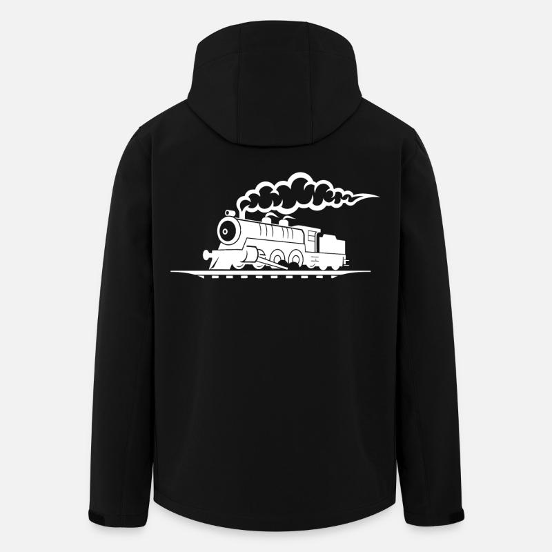 Dessin de chemin de fer - Veste softshell homme en polyester recyclé Stanley/Stella - noir