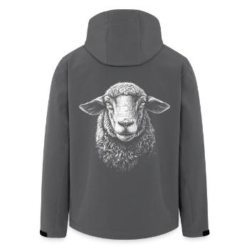 Portrait de mouton mouton berger animaux - Veste softshell homme en polyester recyclé Stanley/Stella - noir - Dos - AI Model Male 185 light (185cm)