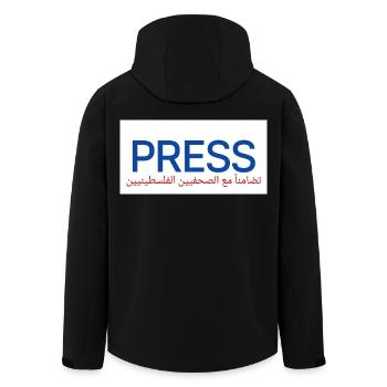 Liberté de la presse - Veste softshell homme en polyester recyclé Stanley/Stella - noir - Dos - AI Model Male 185 light (185cm)