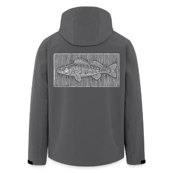 Traits – Noble Angler & Fischer Design - Veste softshell homme en polyester recyclé Stanley/Stella - charbon - Dos - AI Model Male 185 light (185cm)