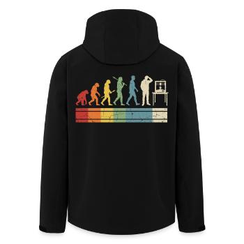 3D Druck Evolution – Vintage Maker Design - Recycelte Männer Softshell-Jacke von Stanley/Stella - Schwarz - Hinten - AI Model Male 185 light (185cm)