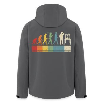 3D Druck Evolution – Vintage Maker Design - Recycelte Männer Softshell-Jacke von Stanley/Stella - Anthrazit - Hinten - AI Model Male 185 light (185cm)