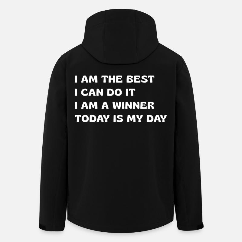 Kraftvolle Affirmationen - Recycelte Männer Softshell-Jacke von Stanley/Stella - Schwarz