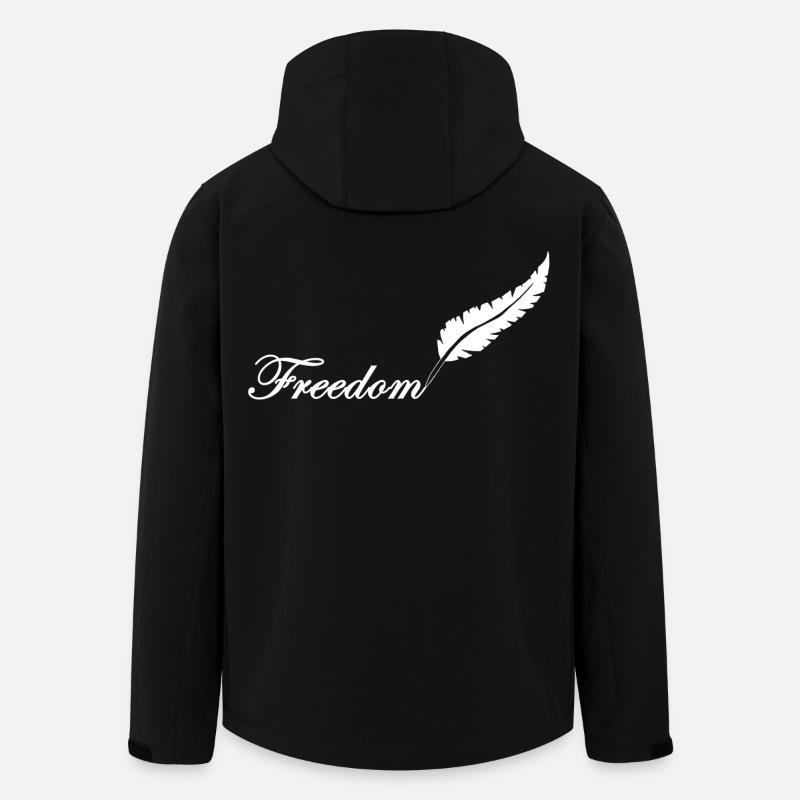 Plume blanche et liberté - Veste softshell homme en polyester recyclé Stanley/Stella - noir