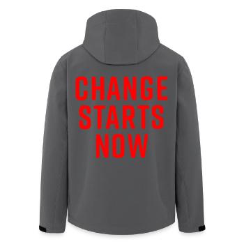 Change starts now - Veste softshell homme en polyester recyclé Stanley/Stella - noir - Dos - AI Model Male 185 light (185cm)