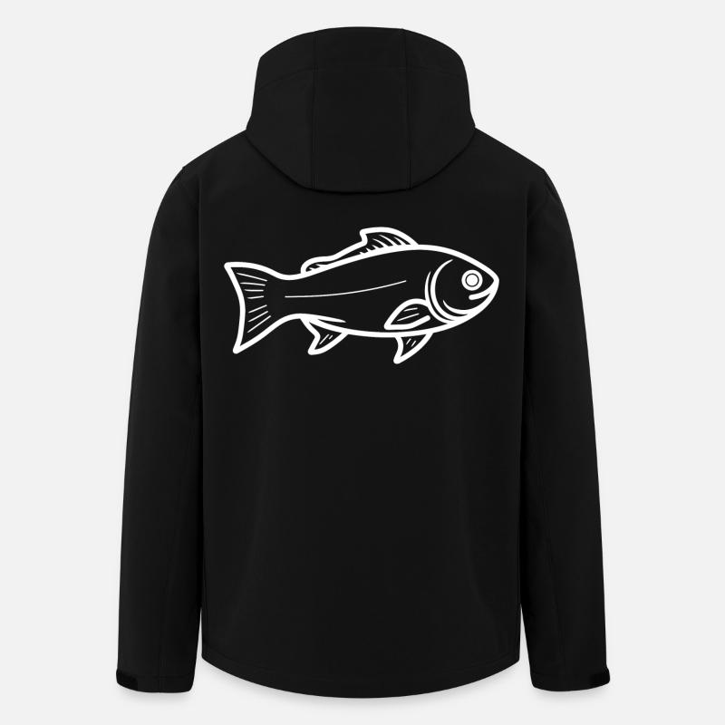 Fish Drawing - Men’s Recycled Softshell Jacket by Stanley/Stella - black