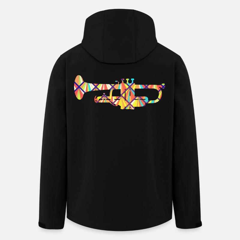 Trumpet Geometric - Men’s Recycled Softshell Jacket by Stanley/Stella - black