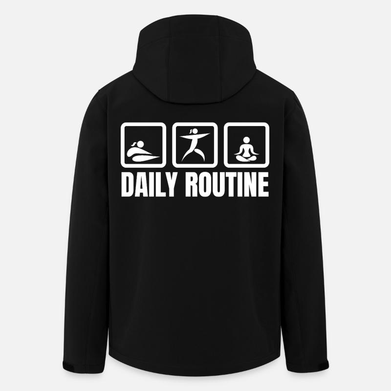 Routine quotidienne des amateurs de yoga - Veste softshell homme en polyester recyclé Stanley/Stella - noir