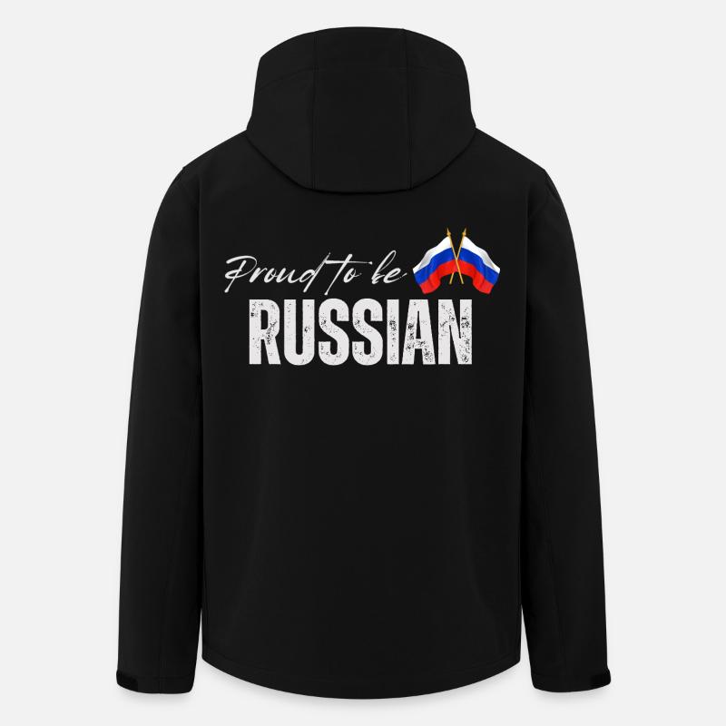 Fierté russe, fabriquée en Russie - Veste softshell homme en polyester recyclé Stanley/Stella - noir