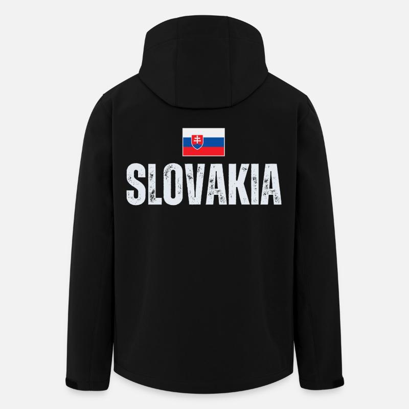 Drapeau slovaque, patriote slovaque - Veste softshell homme en polyester recyclé Stanley/Stella - noir