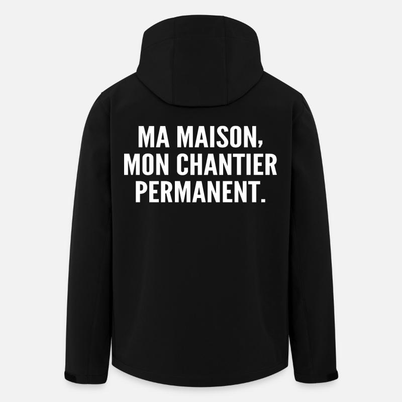 Ma maison, mon chantier permanent - Veste softshell homme en polyester recyclé Stanley/Stella - noir