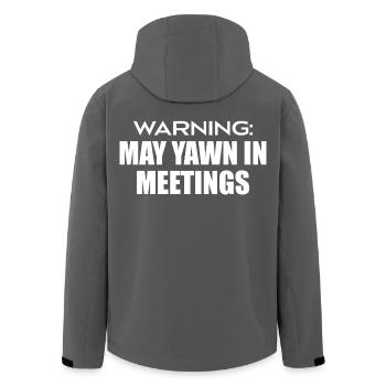 warning : may yawn in meetings - Men’s Recycled Softshell Jacket by Stanley/Stella - black - Back - AI Model Male 185 light (185cm)
