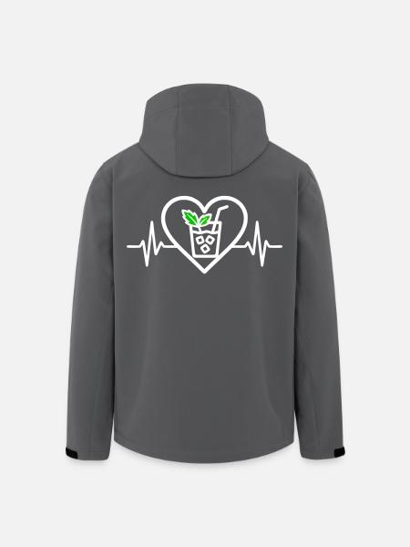 Mojito Heart Cocktail Mint Glass Aperitif - Men’s Recycled Softshell Jacket by Stanley/Stella - black