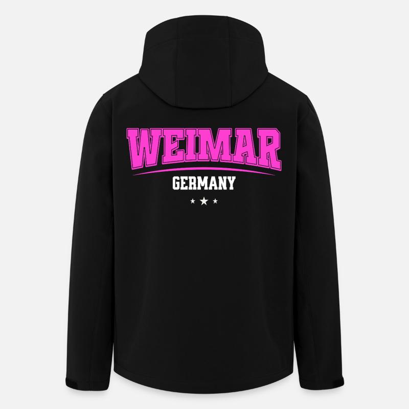 Logo rétro rose de Weimar, Allemagne - Veste softshell homme en polyester recyclé Stanley/Stella - noir