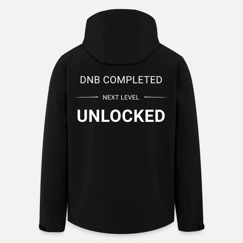 DNB_COMPLETED_NEXT_LEVEL_UNLOCKED_white - Men’s Recycled Softshell Jacket by Stanley/Stella - black