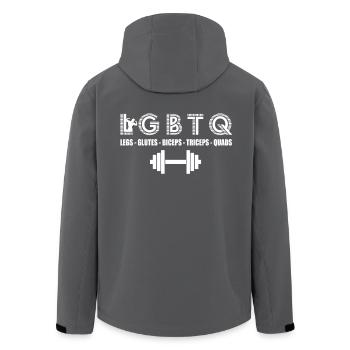 LGBTQ Male Gym - Men’s Recycled Softshell Jacket by Stanley/Stella - black - Back - AI Model Male 185 light (185cm)