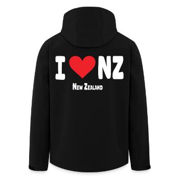 I Love NZ New Zealand - Men’s Recycled Softshell Jacket by Stanley/Stella - black - Back - AI Model Male 185 light (185cm)