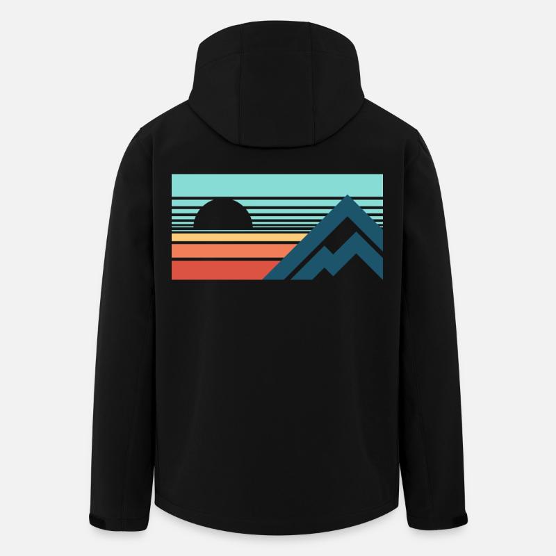 Mountains Sun Abstract - Men’s Recycled Softshell Jacket by Stanley/Stella - black