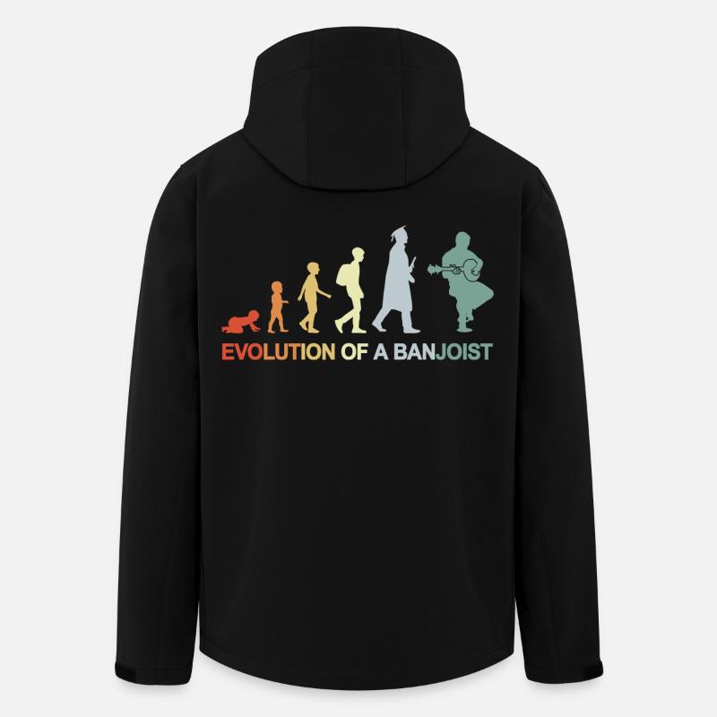 Banjospieler Evolution - Recycelte Männer Softshell-Jacke Discoverer von Stanley/Stella - Schwarz