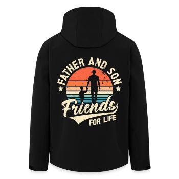 Dad and son friends for life - Men’s Recycled Softshell Jacket by Stanley/Stella - black - Back - AI Model Male 185 light (185cm)