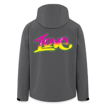 Love Graffiti Neon – Cyberpunk Streetwear Design - Recycelte Männer Softshell-Jacke von Stanley/Stella - Schwarz - Hinten - AI Model Male 185 light (185cm)
