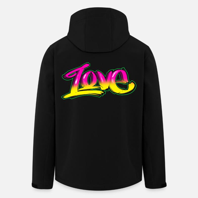 Graffiti Love - design streetstyle - Veste softshell homme en polyester recyclé Stanley/Stella - noir