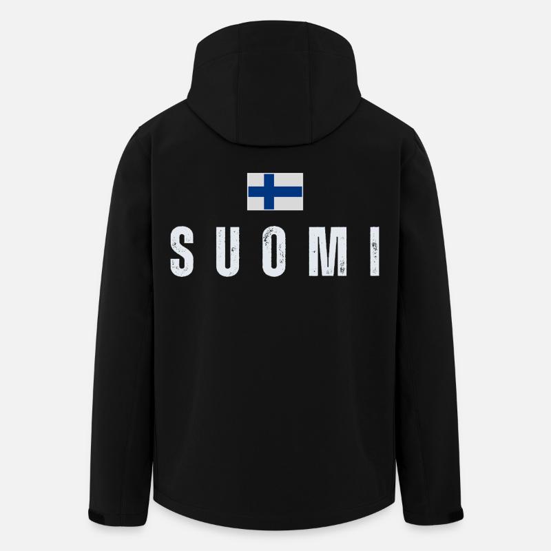 Finnish pride, made in Finland - Men’s Recycled Softshell Jacket by Stanley/Stella - black