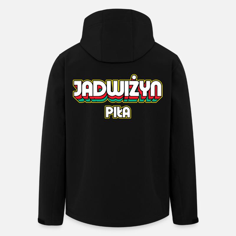 Jadwiżyn Piła. Retro District Name - Men’s Recycled Softshell Jacket by Stanley/Stella - black