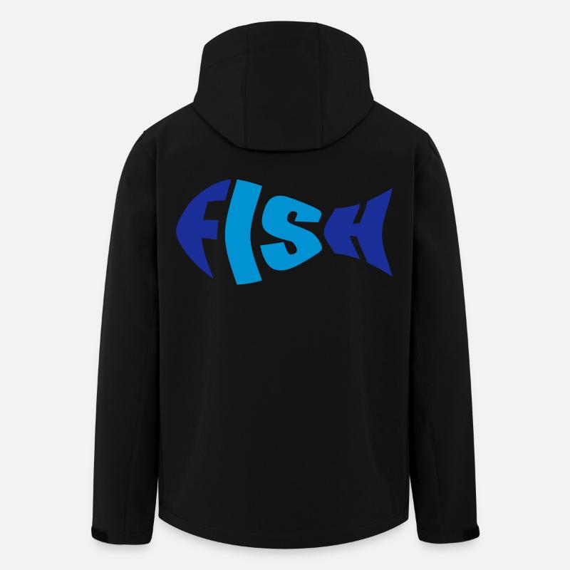 fish - Men’s Recycled Softshell Jacket by Stanley/Stella - black