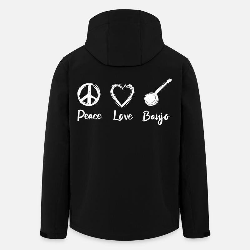 Peace Love Banjo - Veste softshell homme en polyester recyclé Stanley/Stella - noir