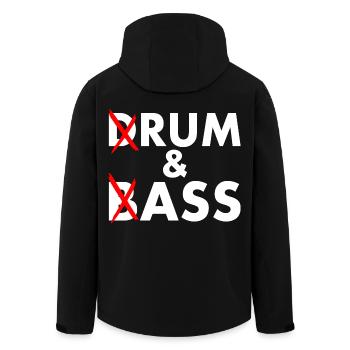 Drum and bass - rum and ass - Men’s Recycled Softshell Jacket by Stanley/Stella - black - Back - AI Model Male 185 light (185cm)