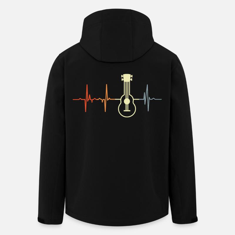 Ukulele Herzschlag Retro - Recycelte Männer Softshell-Jacke von Stanley/Stella - Schwarz