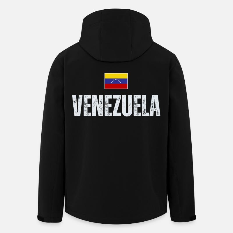 Drapeau du Venezuela, fabriqué au Venezuela - Veste softshell homme en polyester recyclé Stanley/Stella - noir