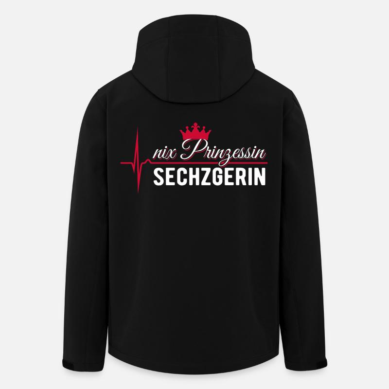 Nix Princess - Sechzgerin - Cadeau ECG Pulse - Veste softshell homme en polyester recyclé Stanley/Stella - noir