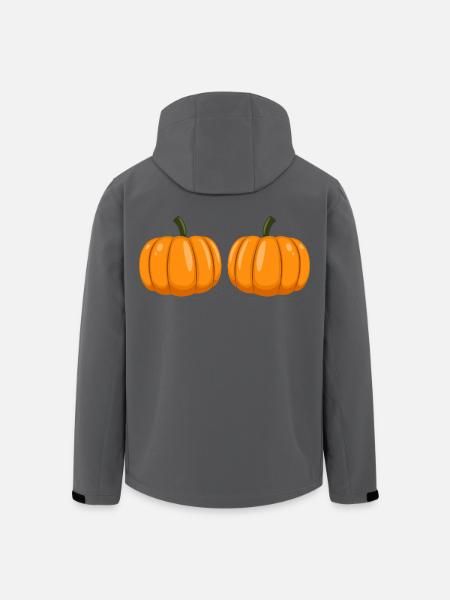 Pumpkin Boobs Funny Halloween Costume - Men’s Recycled Softshell Jacket by Stanley/Stella - black
