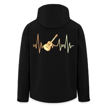 E-Gitarre und Herzfrequenz - Recycelte Männer Softshell-Jacke von Stanley/Stella - Schwarz - Hinten - AI Model Male 185 light (185cm)
