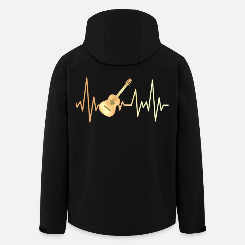E-Gitarre und Herzfrequenz - Recycelte Männer Softshell-Jacke von Stanley/Stella - Schwarz