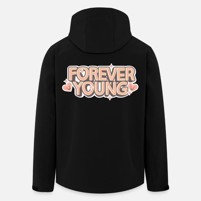 Forever Young – Playful Retro Font - Men’s Recycled Softshell Jacket by Stanley/Stella - black